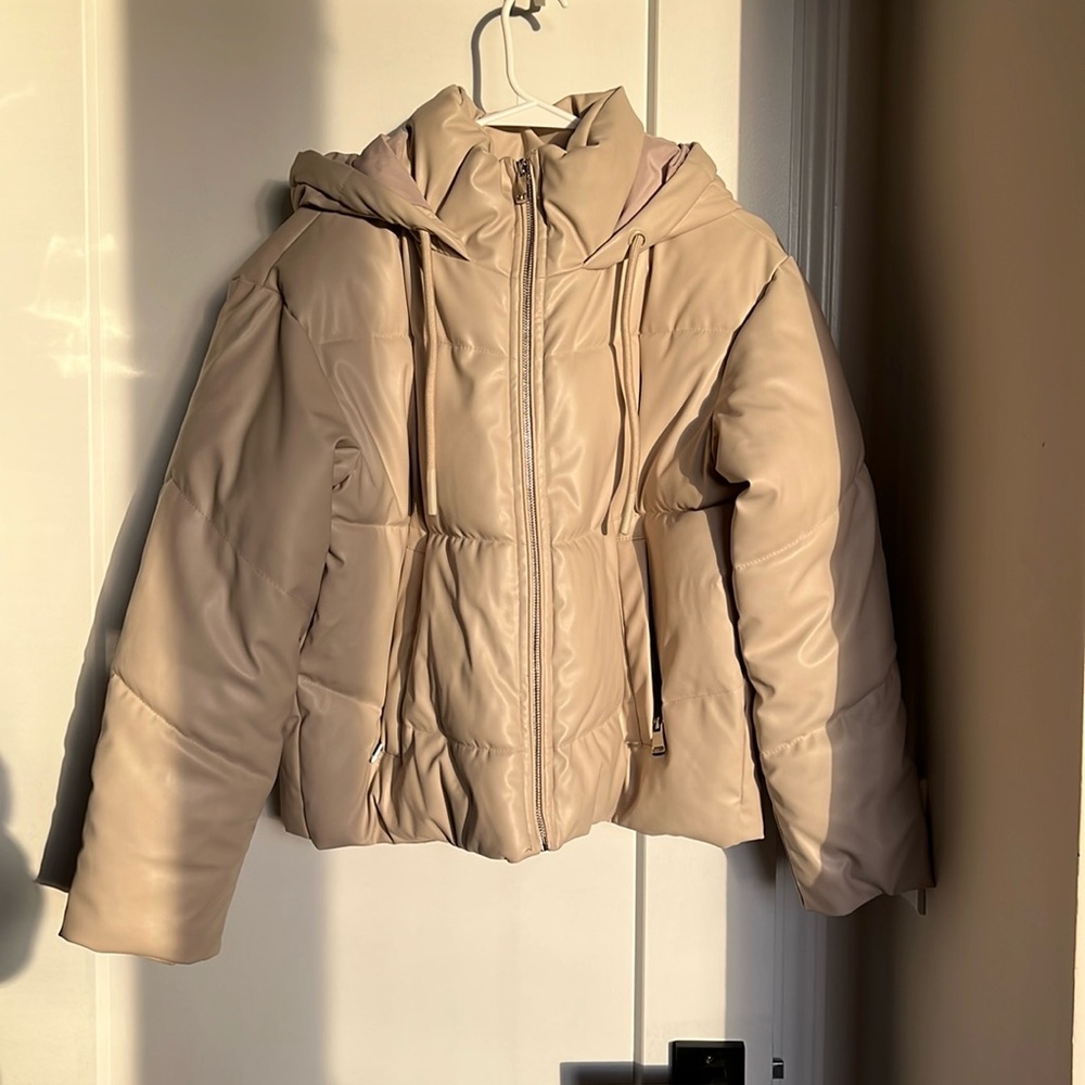 Zara Faux Leather Bomber Jacket